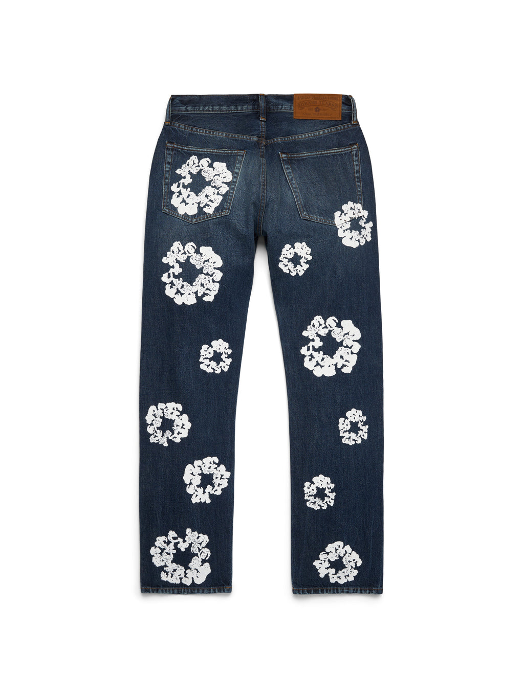 Straight Cotton Wreath Denim Pant Dark Wash