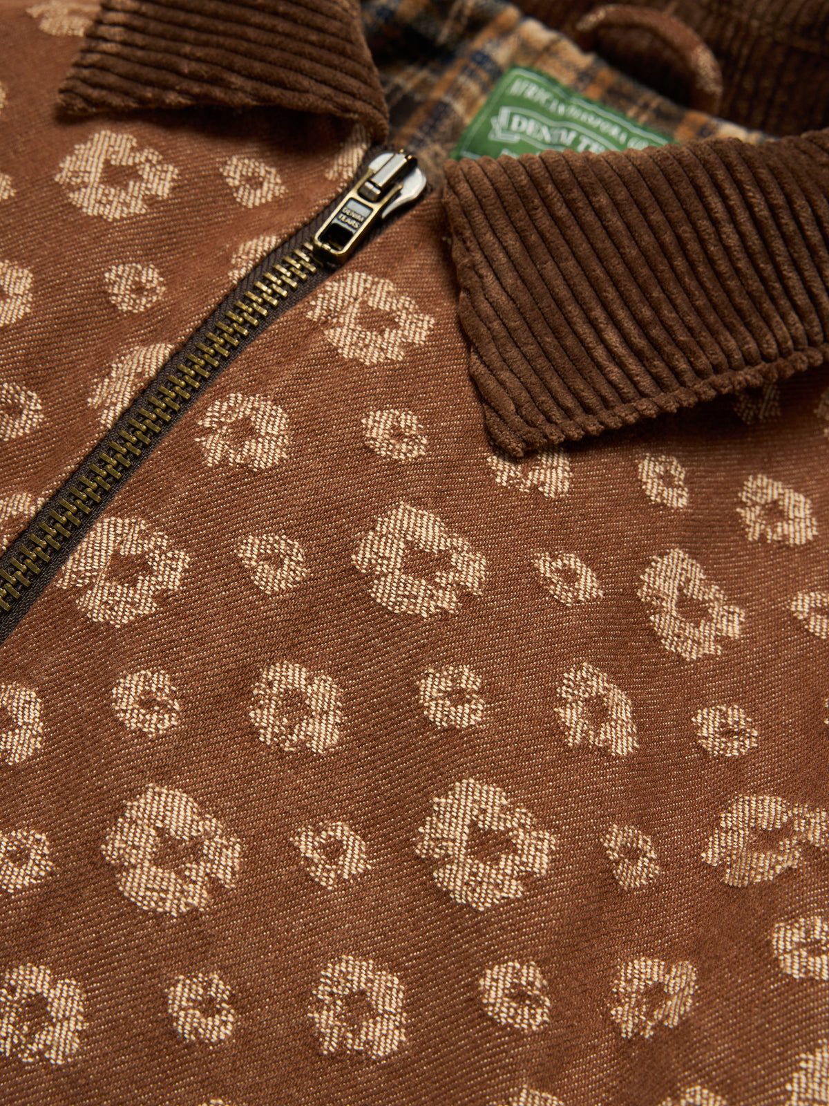 Jacquard Monogram Wreath Workwear Jacket Brown