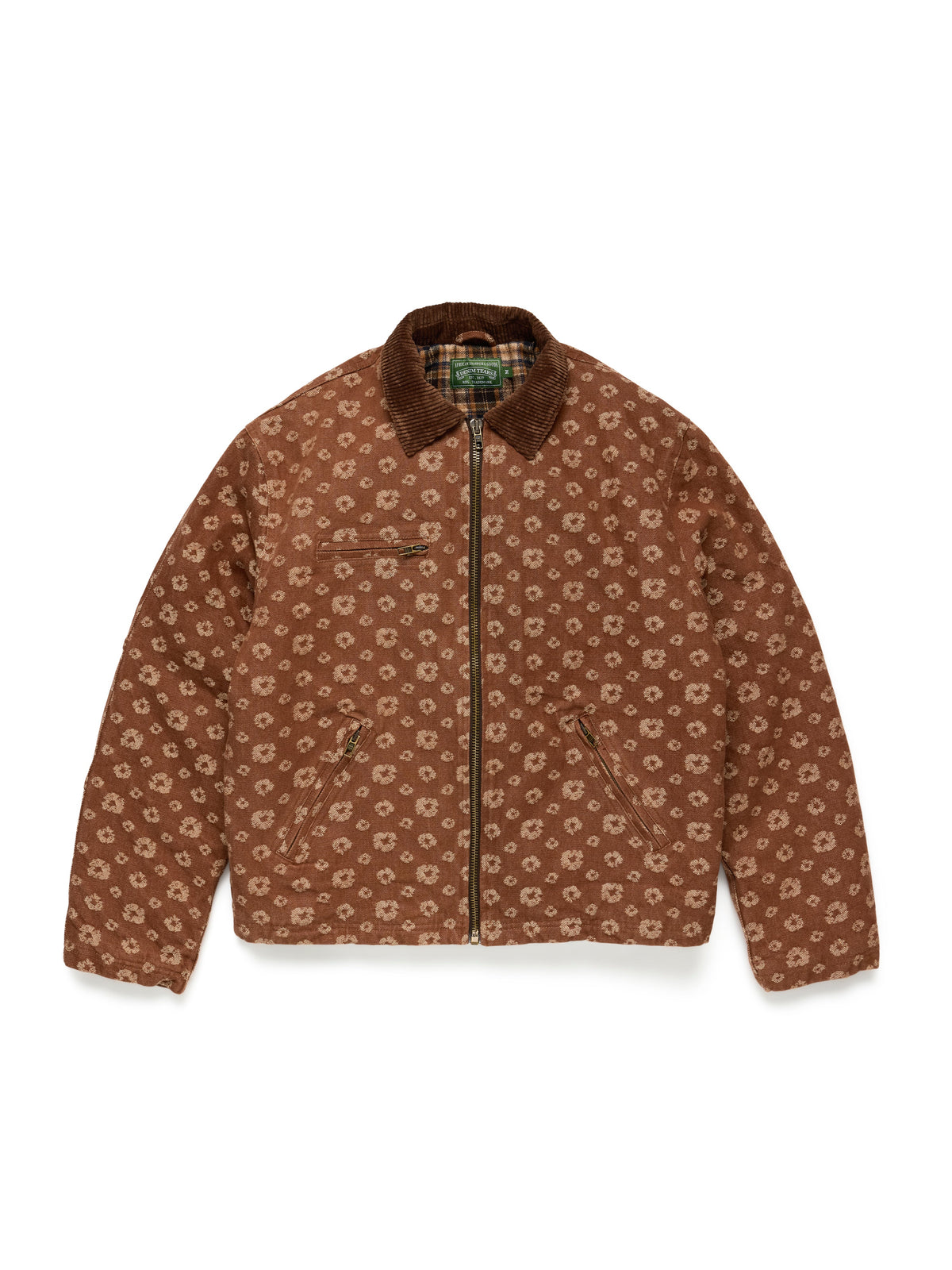 Jacquard Monogram Wreath Workwear Jacket Brown