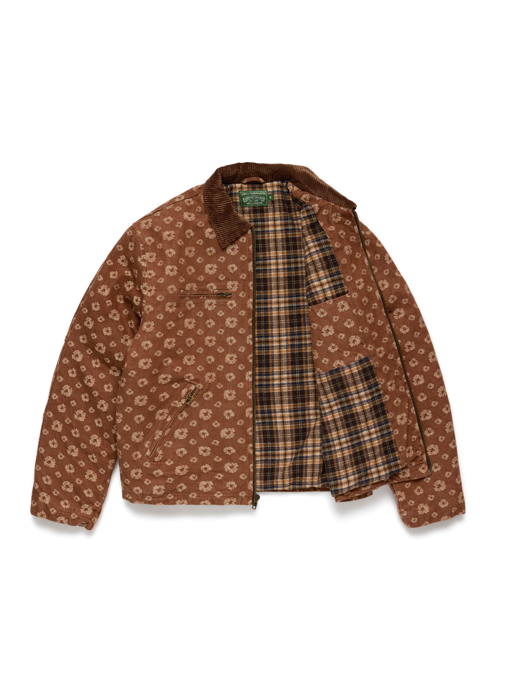 Jacquard Monogram Wreath Workwear Jacket Brown