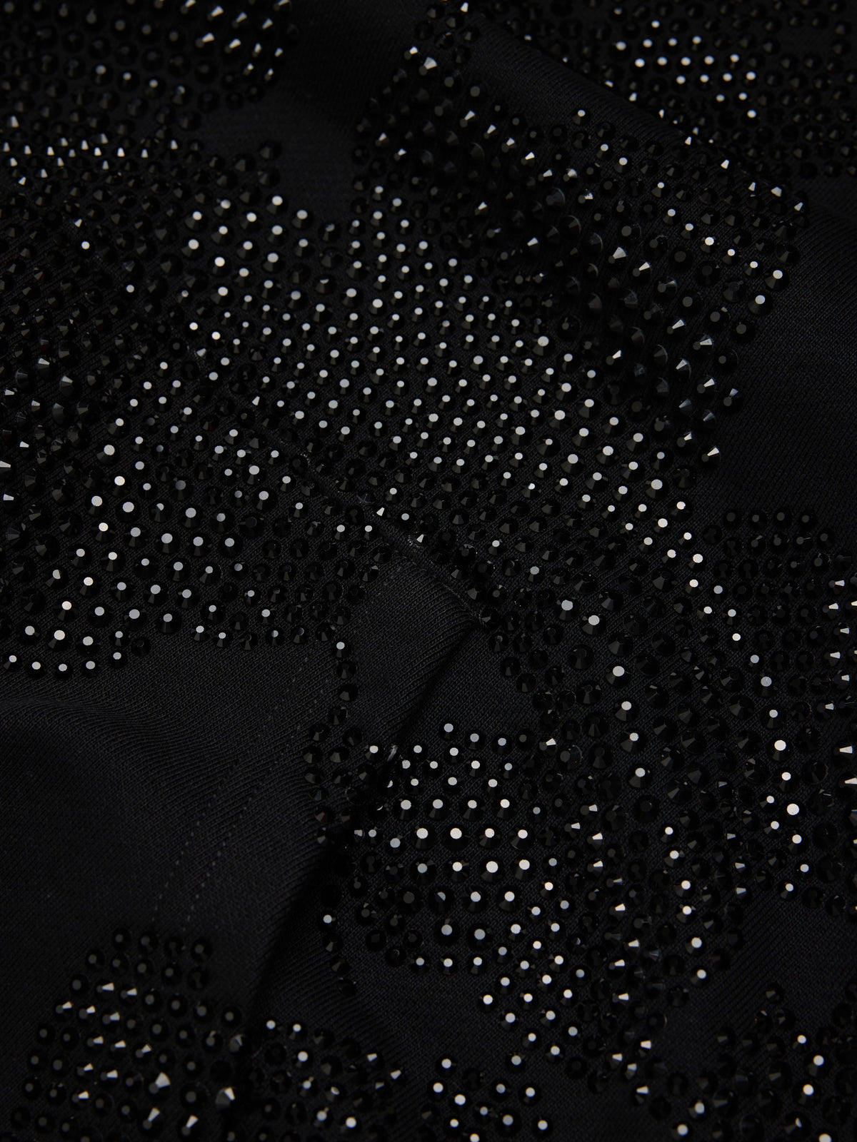 Biggie Rhinestone Cotton Wreath Pull Over Hoodie Black