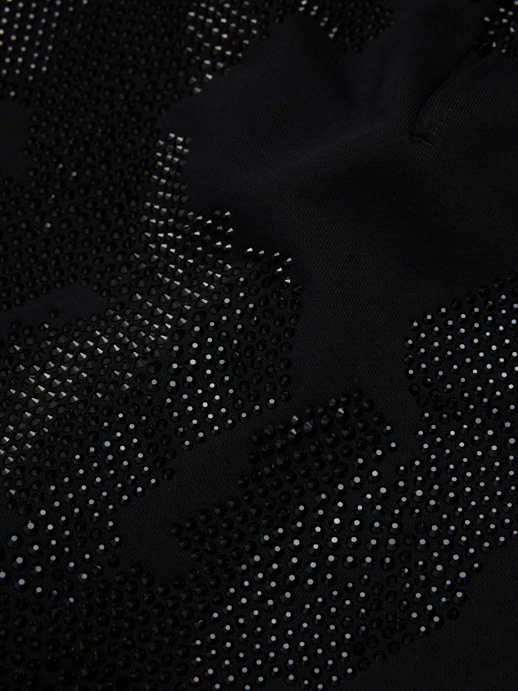 Biggie Rhinestone Cotton Wreath Sweatshort Black