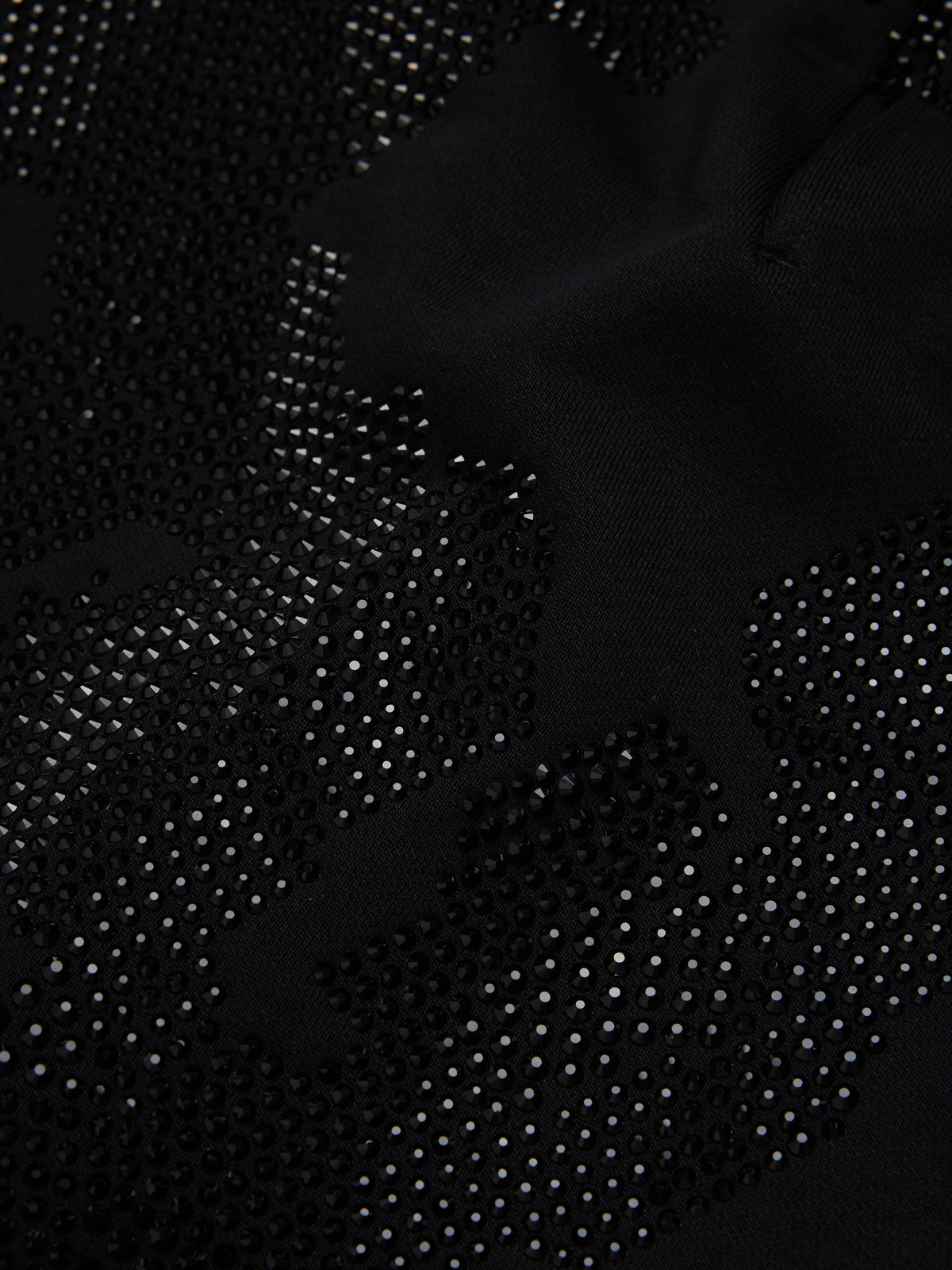 Biggie Rhinestone Cotton Wreath Sweatshort Black
