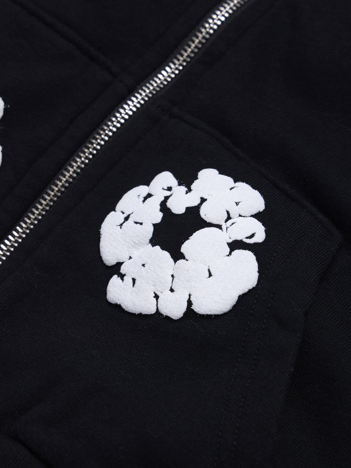 Kids Cotton Wreath Zip Hoodie Black