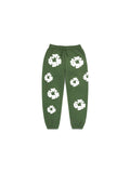Kids Cotton Wreath Sweatpants Green
