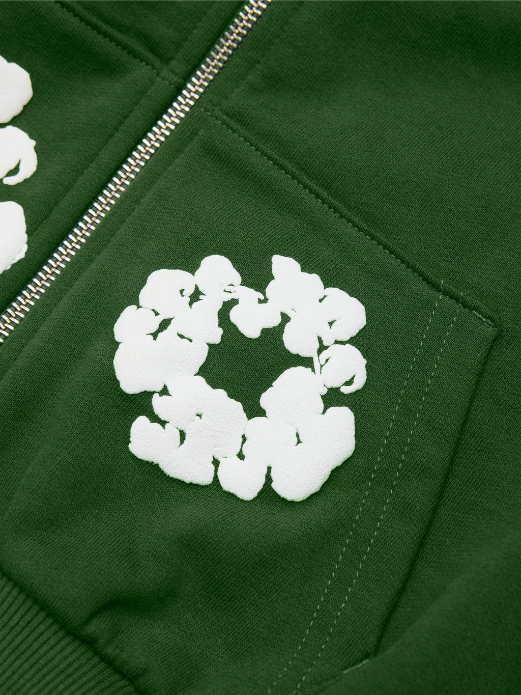 Kids Cotton Wreath Zip Hoodie Green
