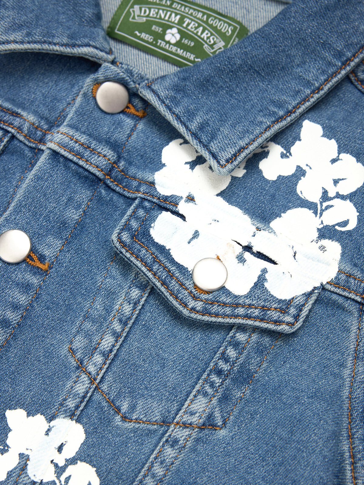 Kids Cotton Wreath Denim Jacket Light Indigo