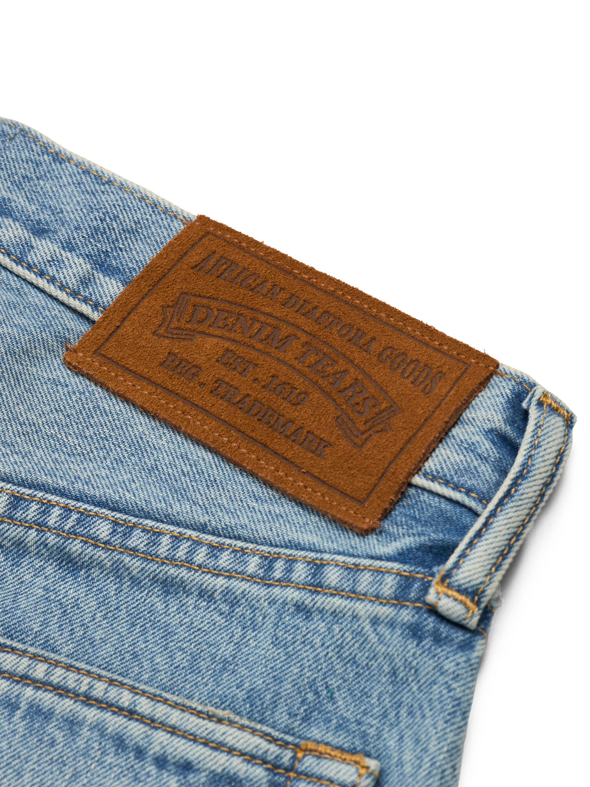 Baggy Cotton Wreath Denim Pant Light Wash