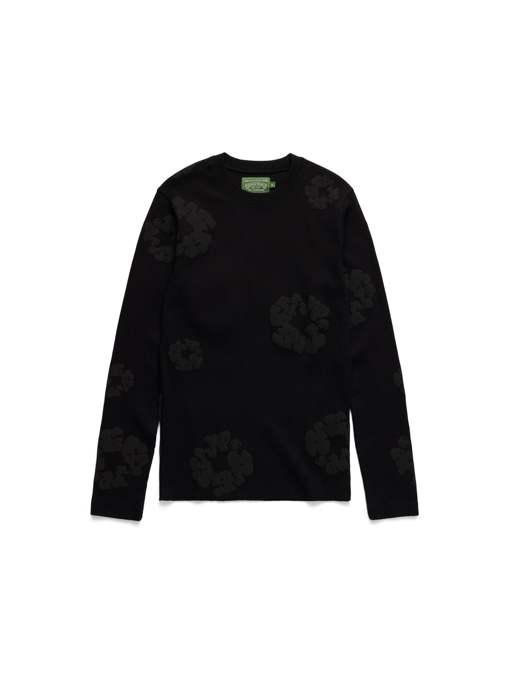 Cotton Wreath Thermal Long Sleeve Black Mono
