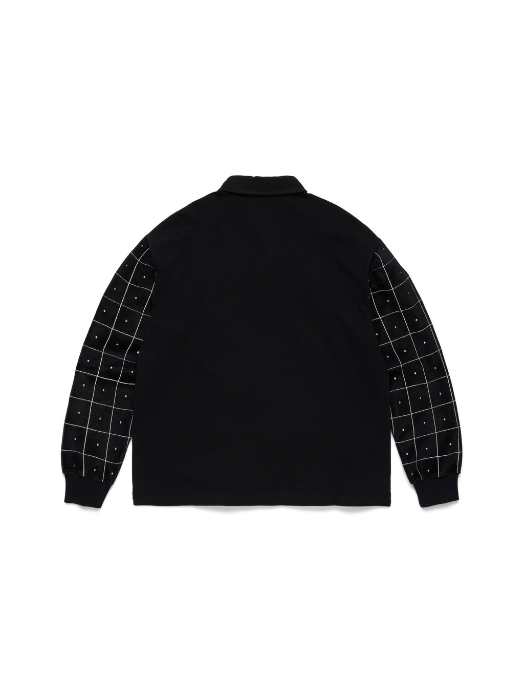 NAACP Velvet Studded Long Sleeve Polo Black