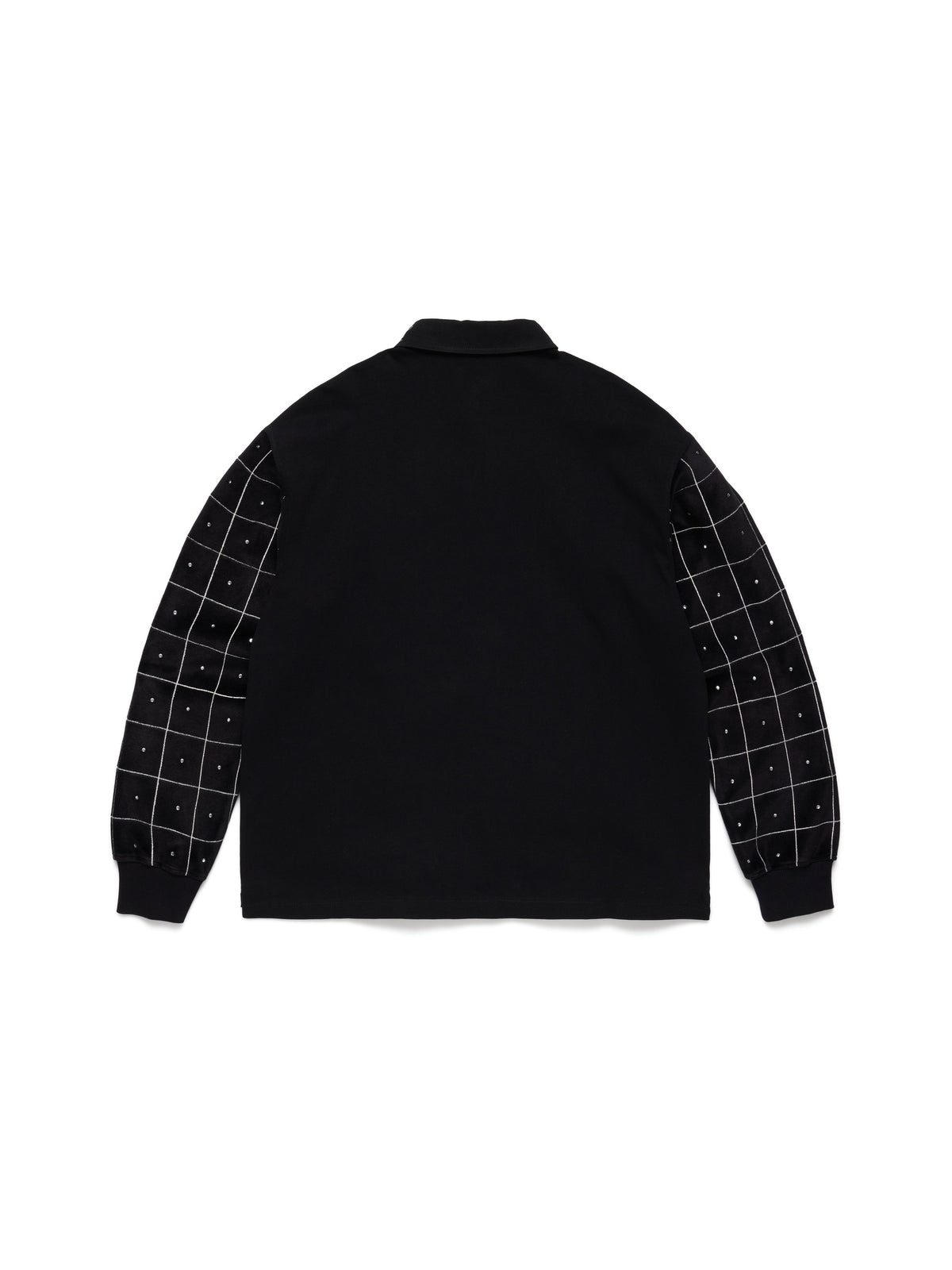 NAACP Velvet Studded Long Sleeve Polo Black