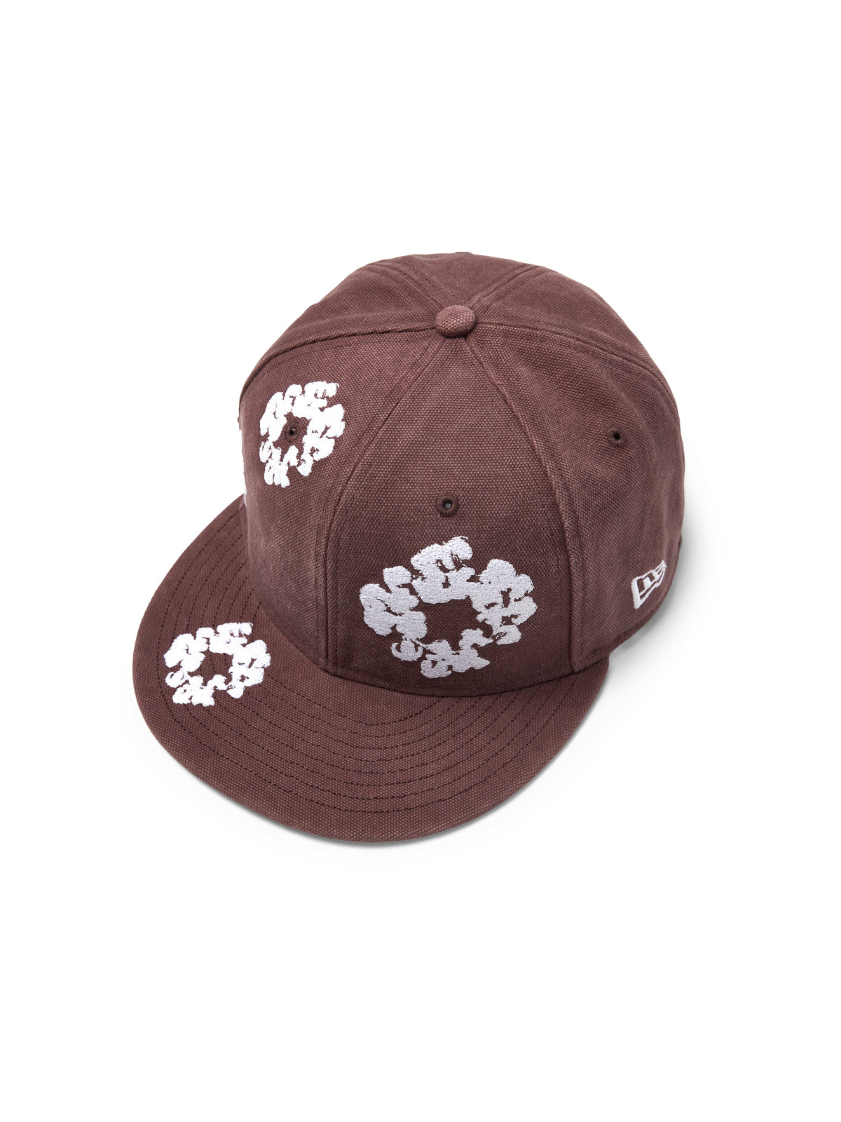 Cotton Wreath New Era 59FIFTY Canvas Fitted Cap Washed Brown