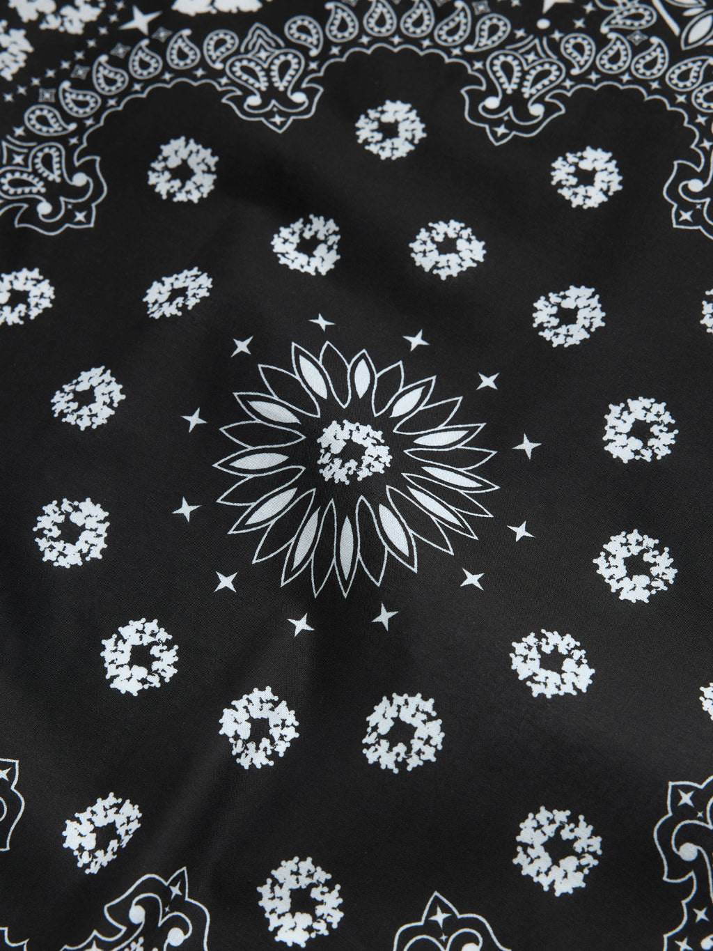 Cotton Wreath Paisley Bandana Black