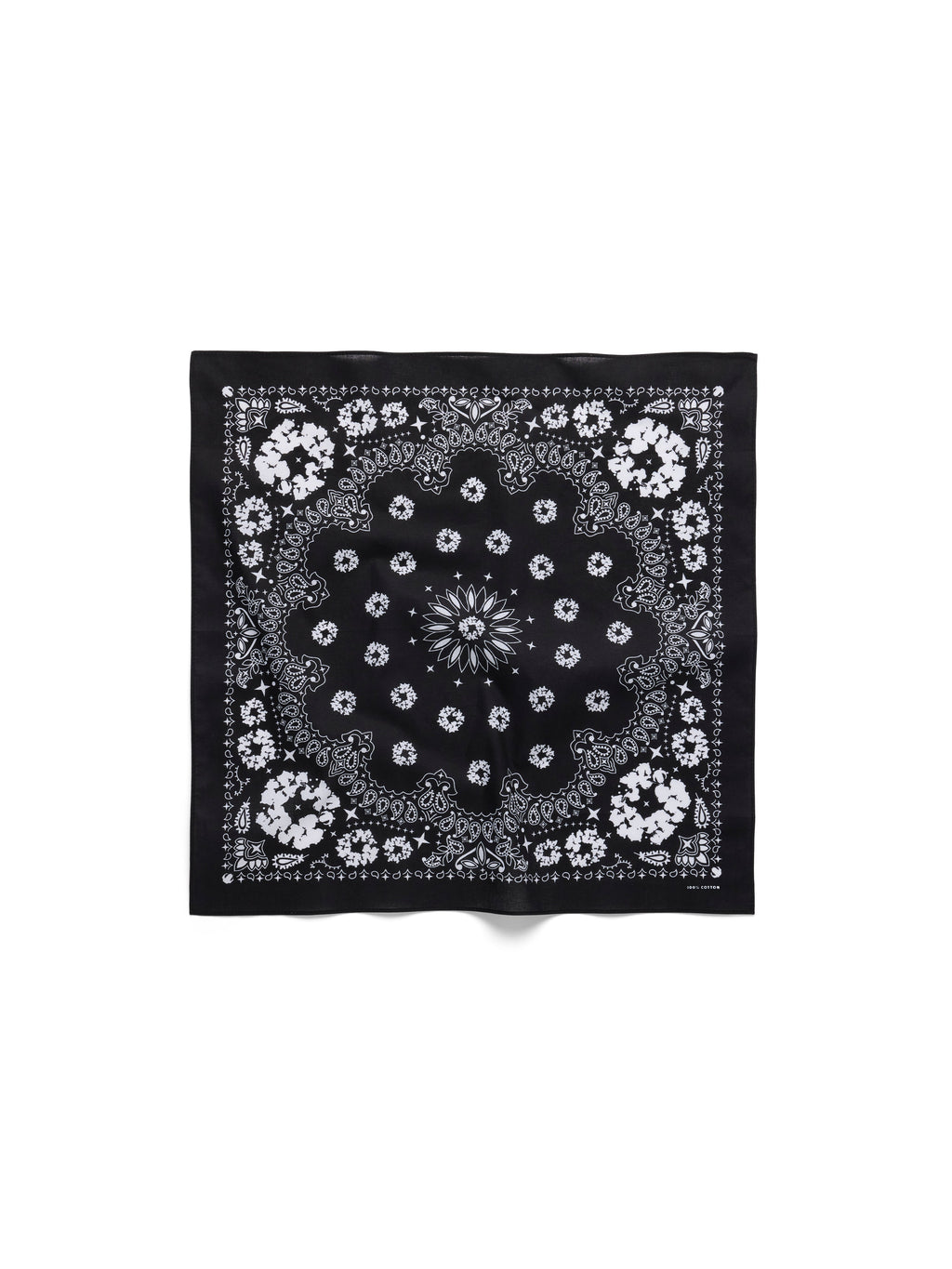Cotton Wreath Paisley Bandana Black