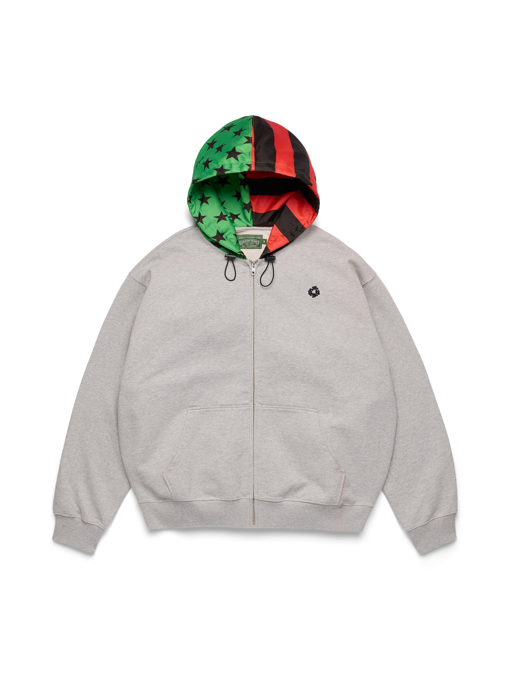 Pan African Peace Wreath Zip Up Hoodie Grey