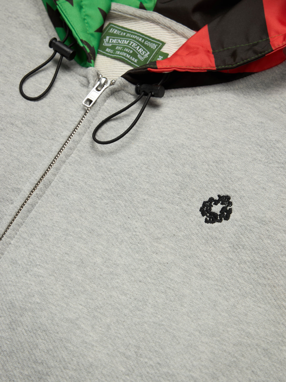 Pan African Peace Wreath Zip Up Hoodie Grey