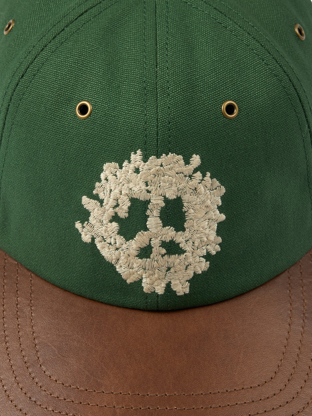 Peace Wreath Leather Brim Cap Rifle Green