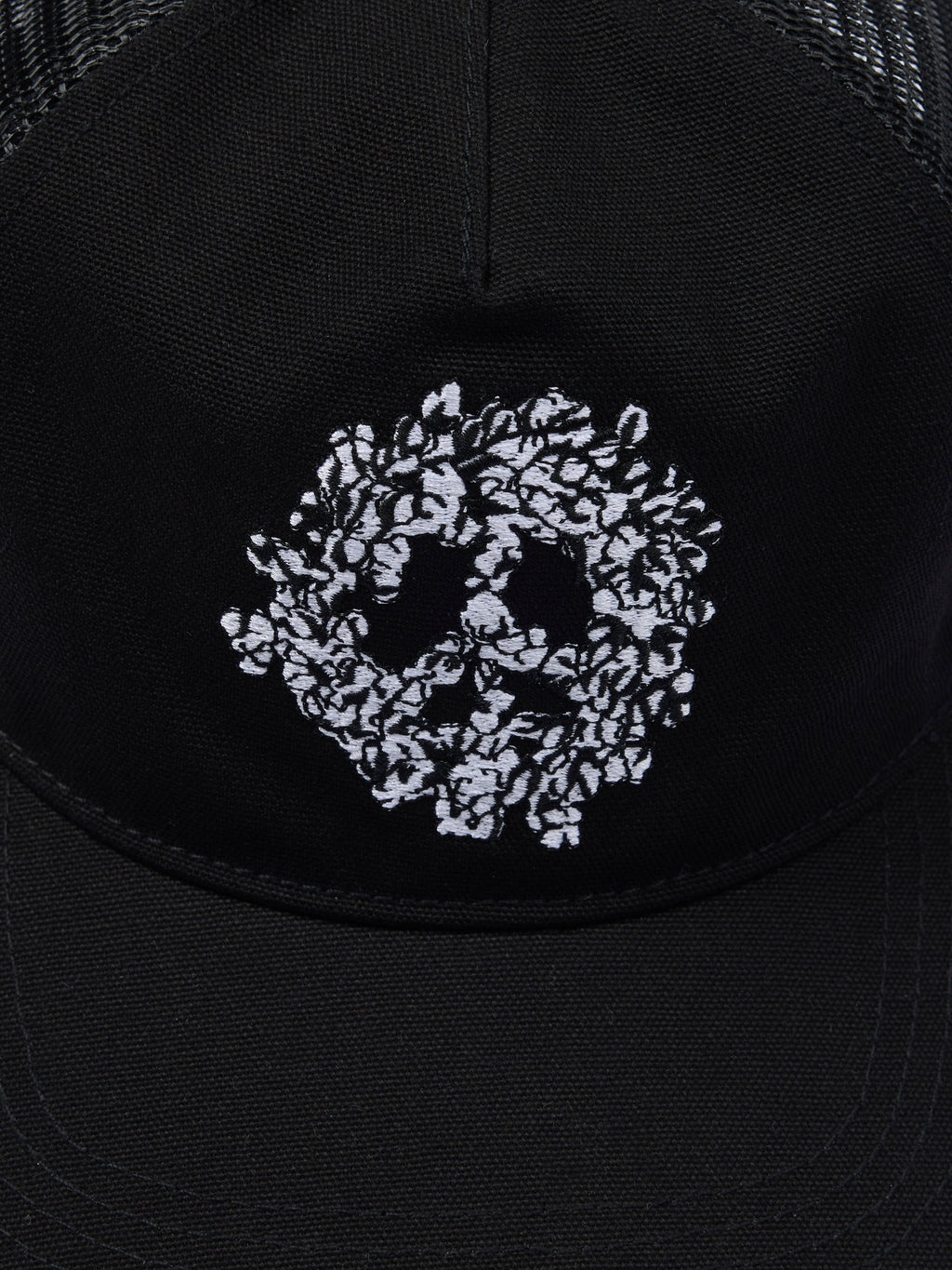 Peace Wreath Trucker Hat Black