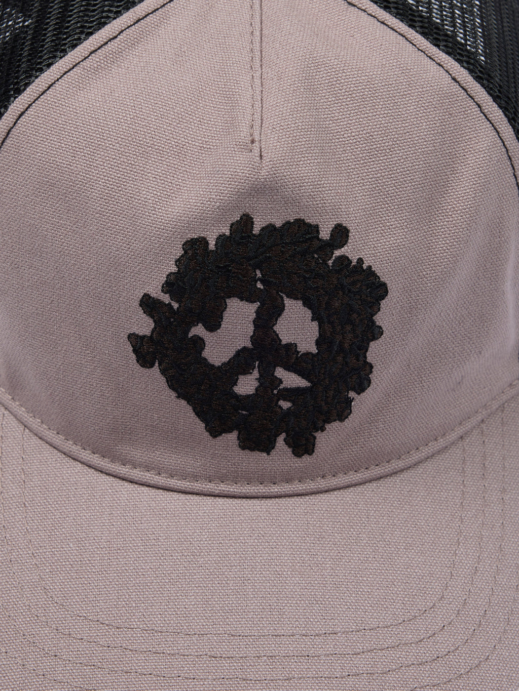 Peace Wreath Trucker Hat Tan