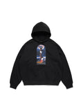 Black Denim Tears hoodie with a graphic design on a white background