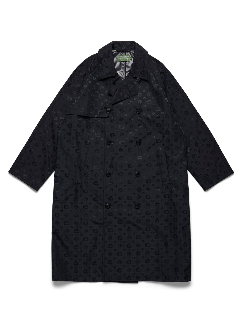 André Leon Talley Wreath Monogram Trench Coat Black
