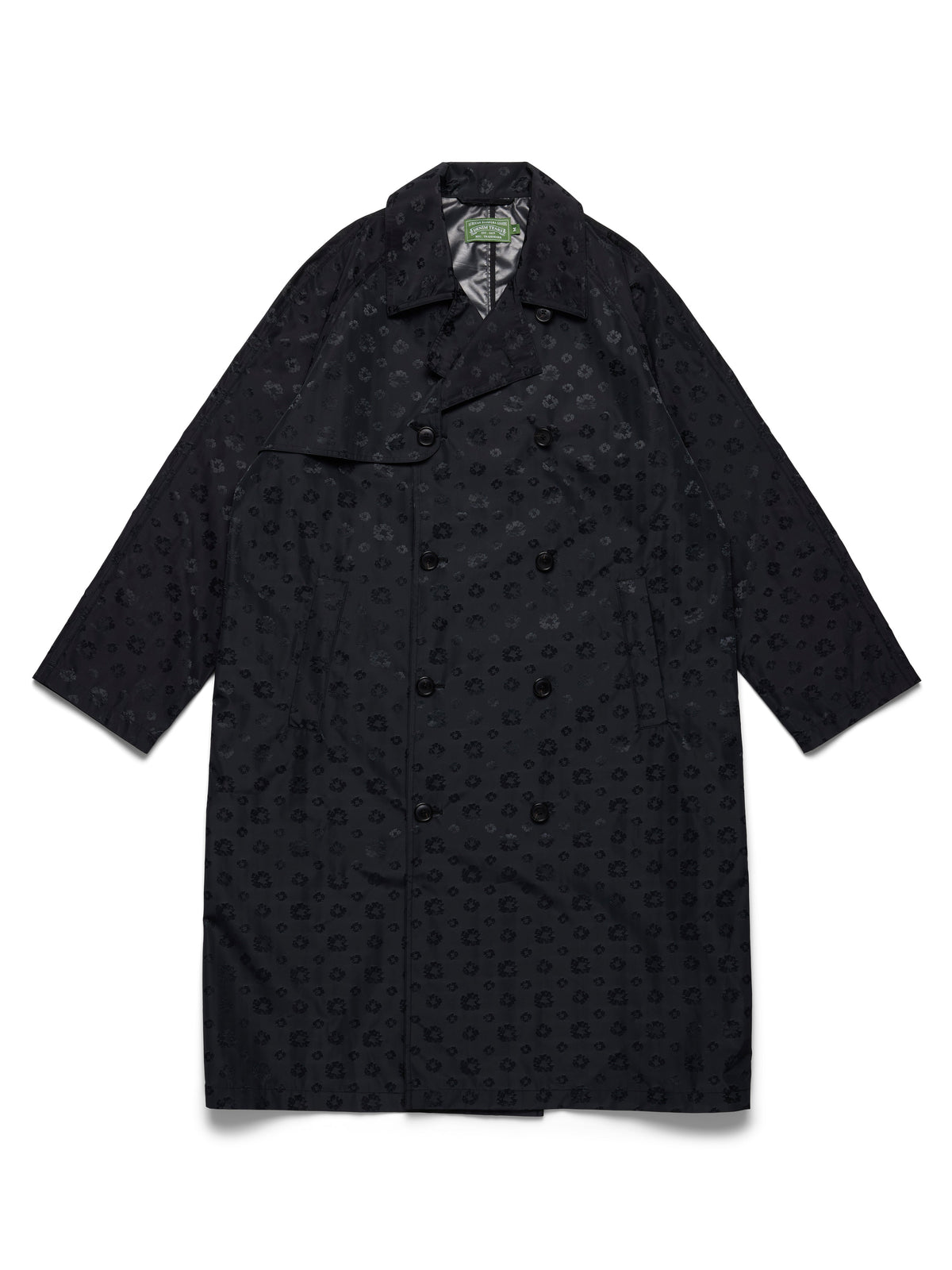 André Leon Talley Wreath Monogram Trench Coat Black